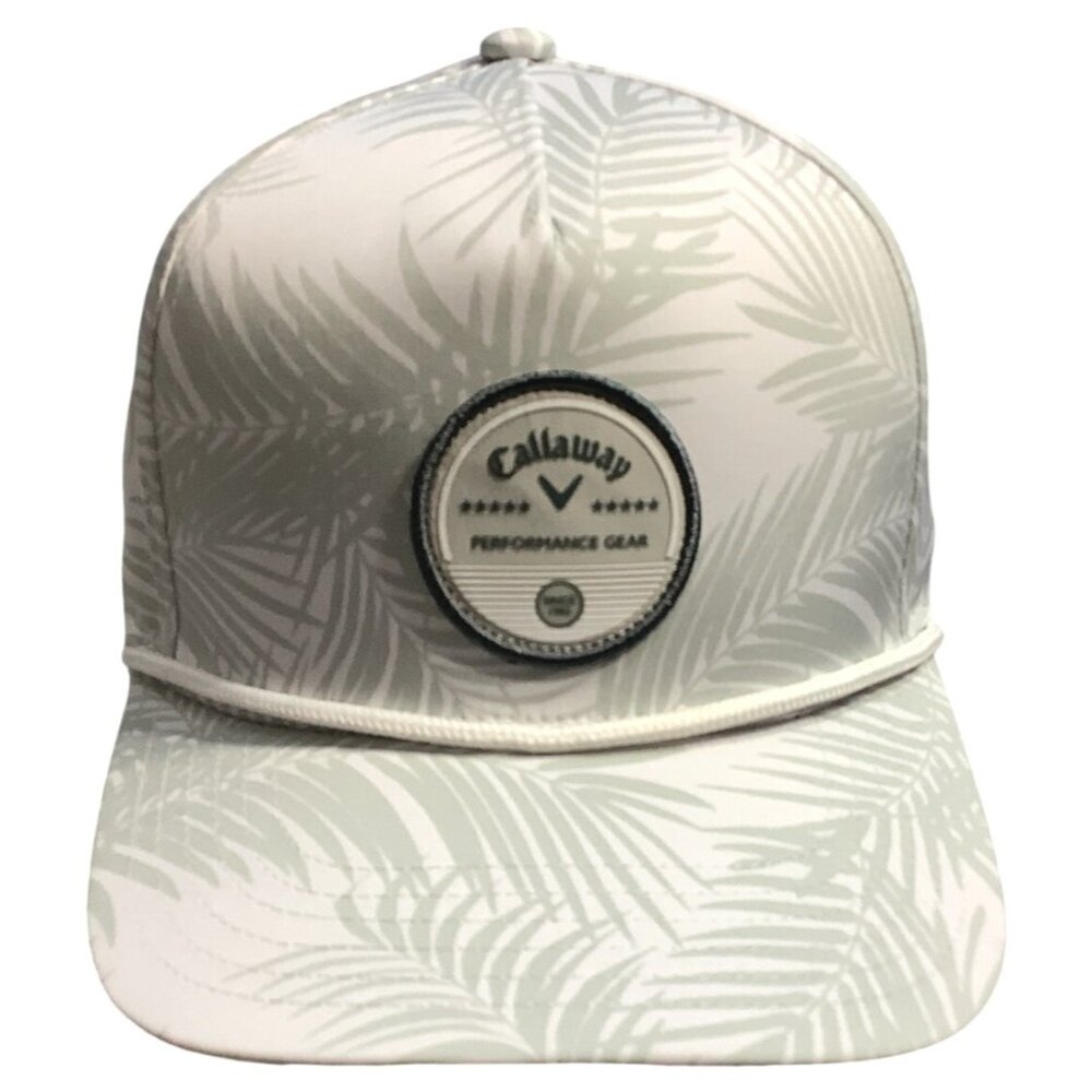 Callaway Bogey Free White Palm Print Performance Golf Hat Adjustable Snapback